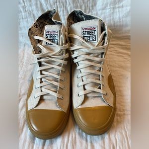 Vision Street Wear canvas high tops with gum soles!